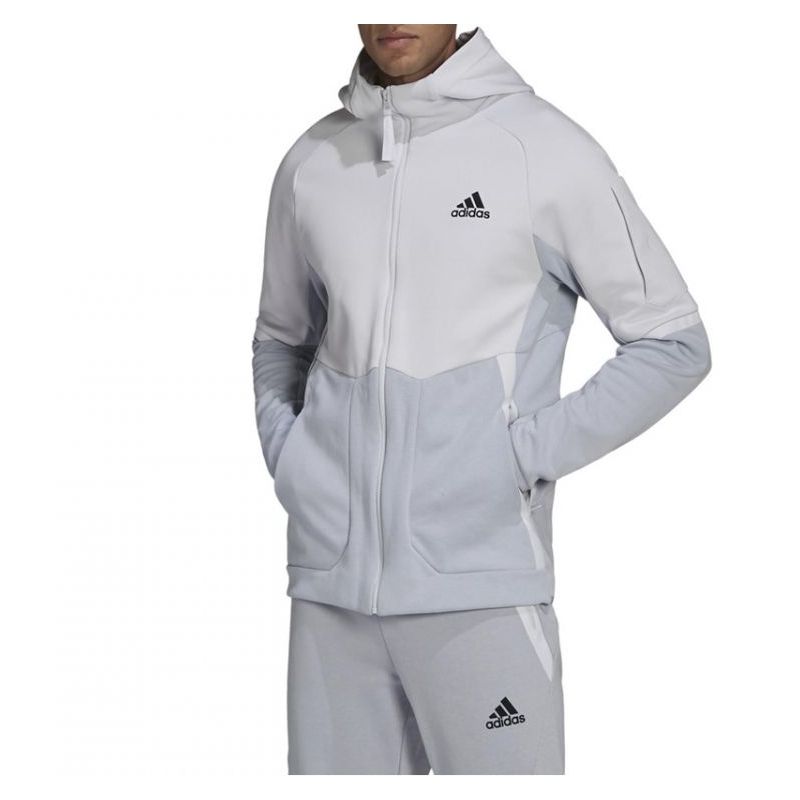 DESIGNED FOR GAMEDAY majica s kapuljačom na patent bijelo/siva Cijena Akcija