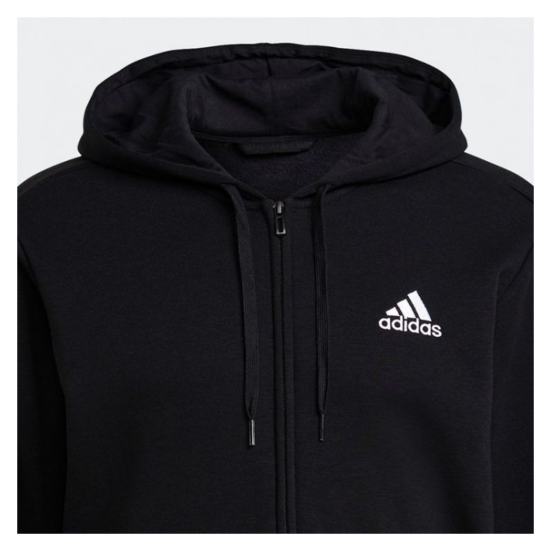 ESSENTIALS CUT 3-STRIPES majica s kapuljačom na patent crna Cijena Akcija